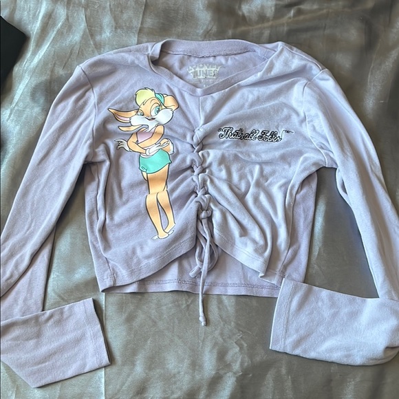 Lilac Long Sleeve Top with Cartoon Print - Picture 1 of 2